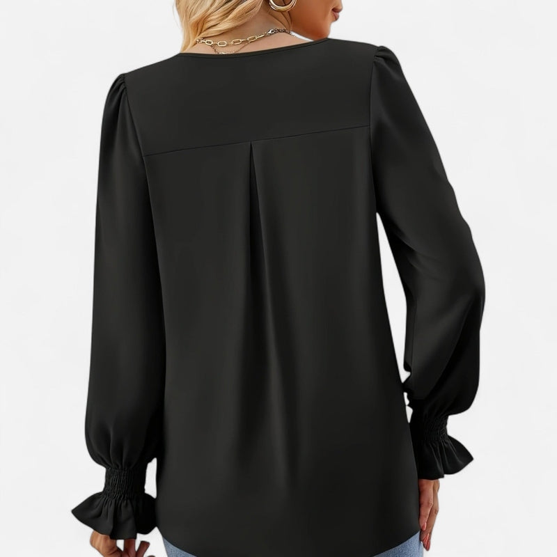 Blouse fluide à manches bouffantes