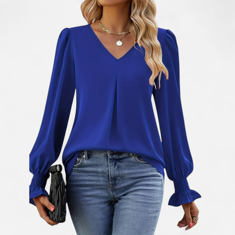 Blouse fluide à manches bouffantes