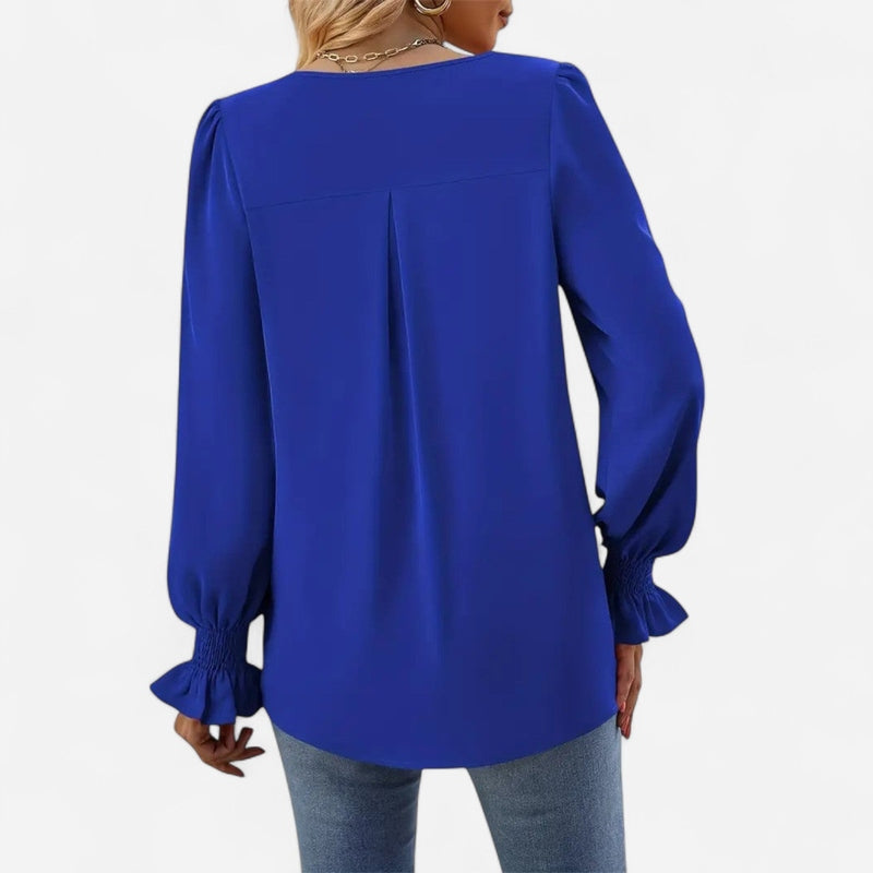 Blouse fluide à manches bouffantes