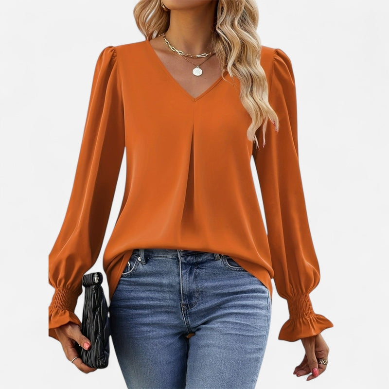 Blouse fluide à manches bouffantes
