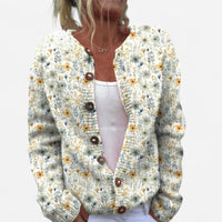 Cardigan fleuri en tricot