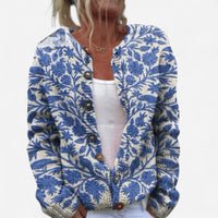 Cardigan fleuri en tricot