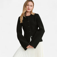 Cardigan court en tricot crème