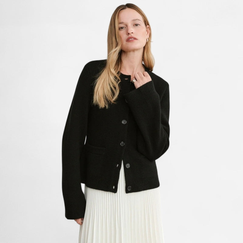 Cardigan court en tricot crème