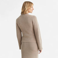 Cardigan court en tricot crème