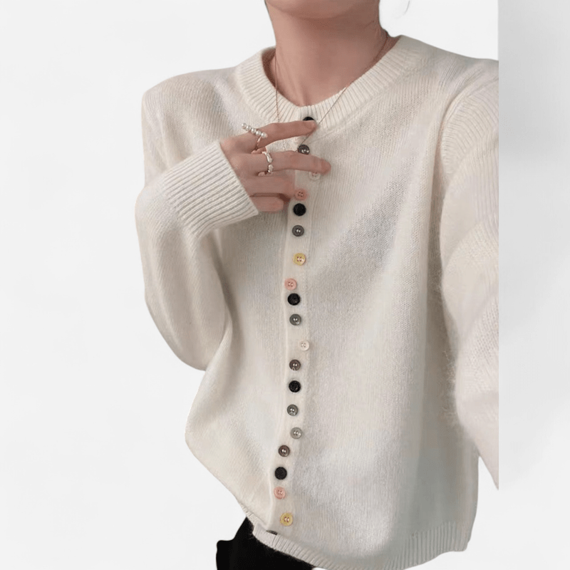 Cardigan ras du cou chiné