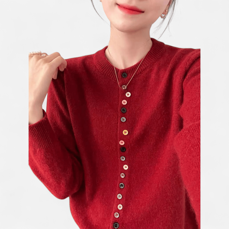 Cardigan ras du cou chiné
