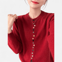 Cardigan ras du cou chiné