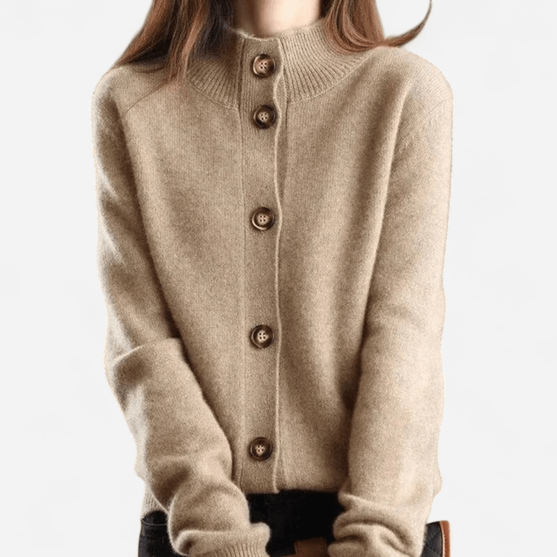 Cardigan col polo en cachemire