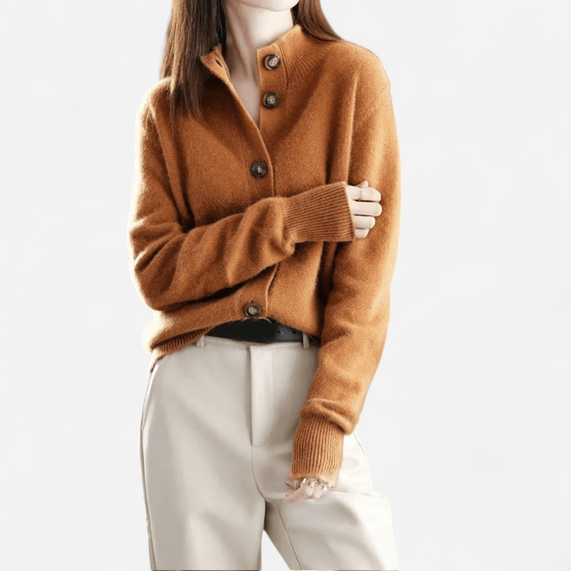 Cardigan col polo en cachemire