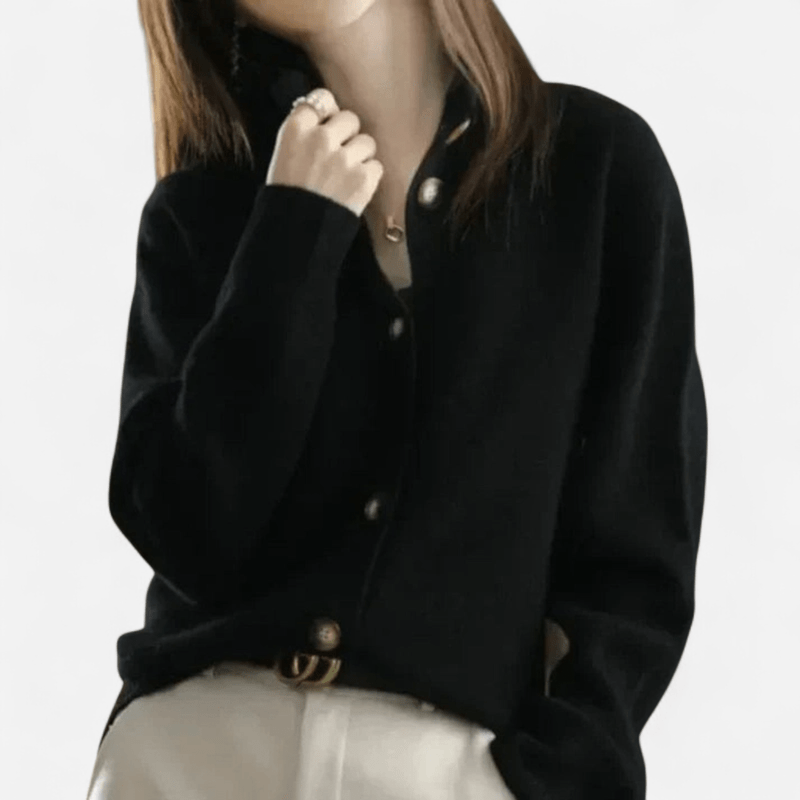 Cardigan col polo en cachemire