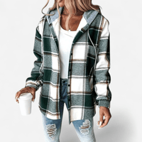 Chemise carreautée à capuchon