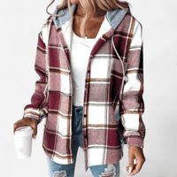 Chemise carreautée à capuchon