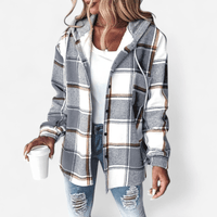 Chemise carreautée à capuchon