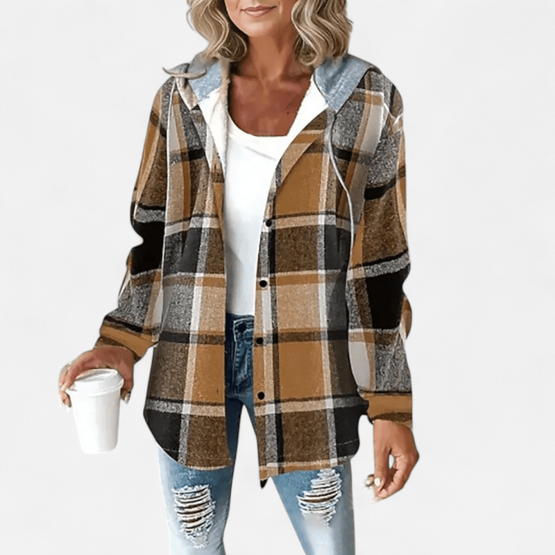 Chemise carreautée à capuchon