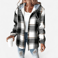 Chemise carreautée à capuchon
