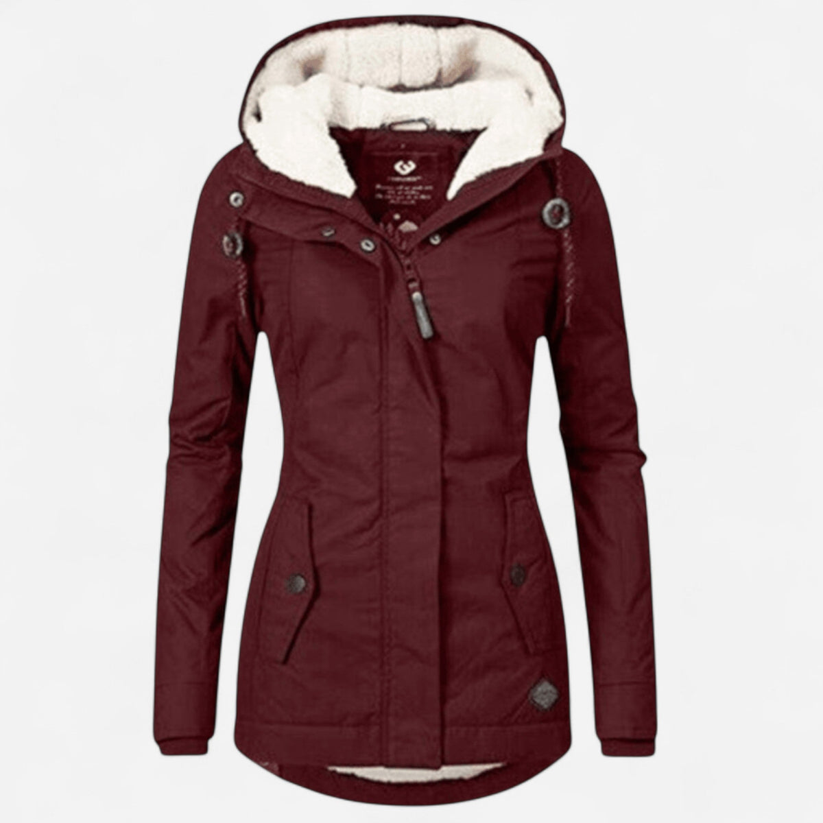 Parka à capuchon doublé en sherpa
