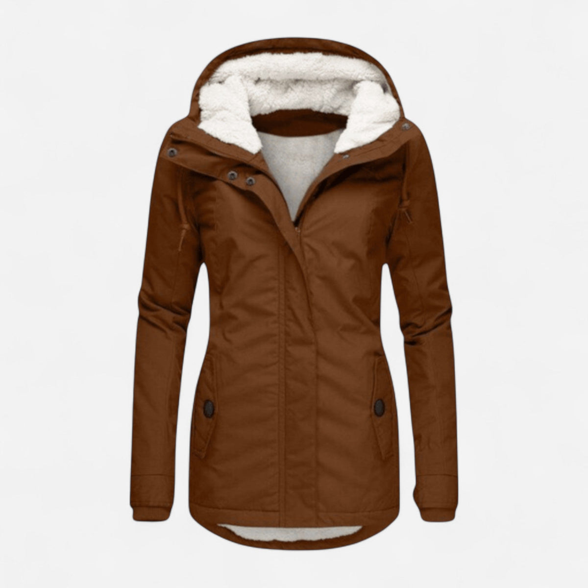 Parka à capuchon doublé en sherpa