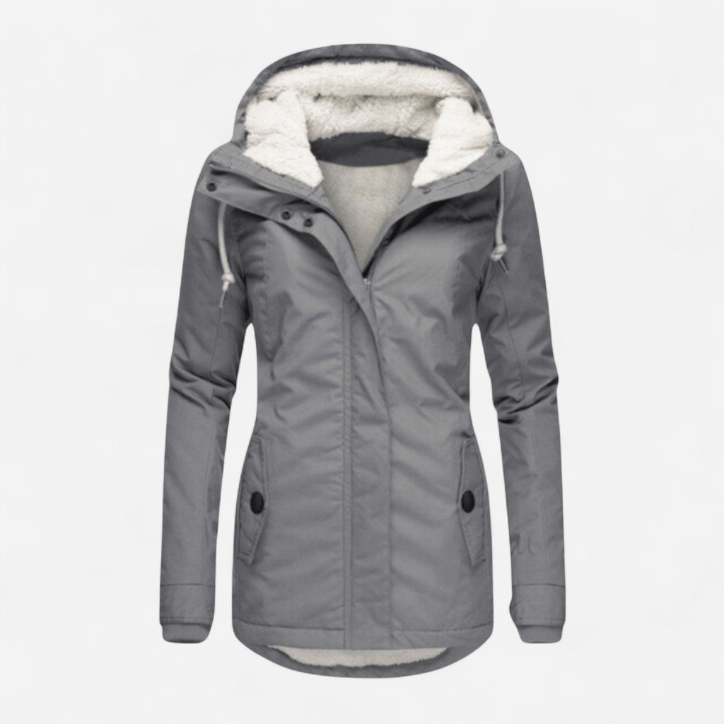 Parka à capuchon doublé en sherpa