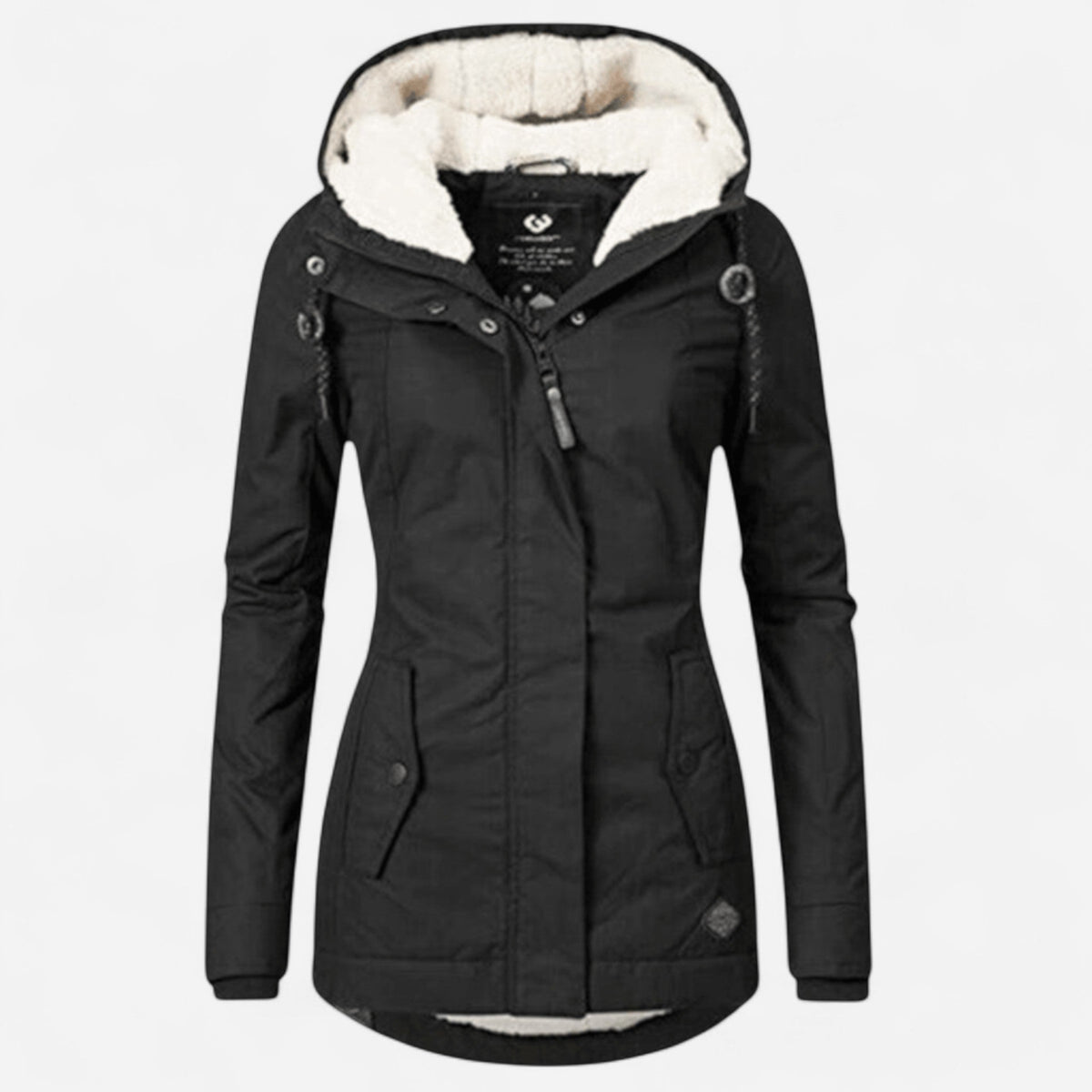 Parka à capuchon doublé en sherpa