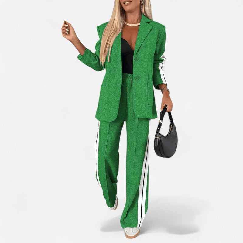 Ensemble blazer et pantalon à bandes