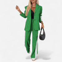 Ensemble blazer et pantalon à bandes