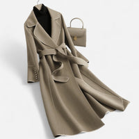 Manteau portefeuille en laine ceinturé