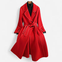 Manteau portefeuille en laine ceinturé