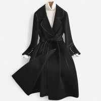 Manteau portefeuille en laine ceinturé