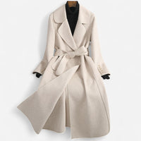 Manteau portefeuille en laine ceinturé
