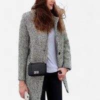 Manteau en laine chiné ajusté