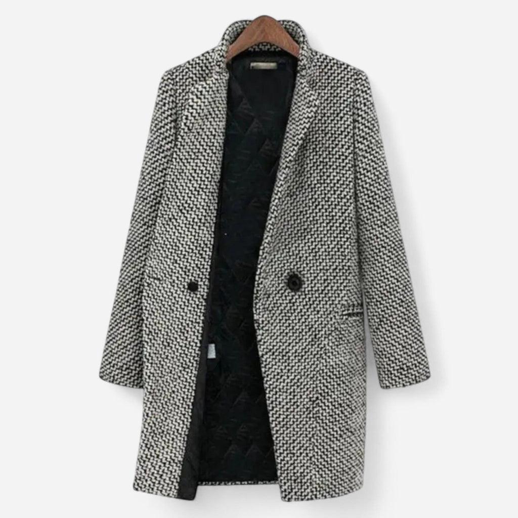 Manteau en laine chiné ajusté