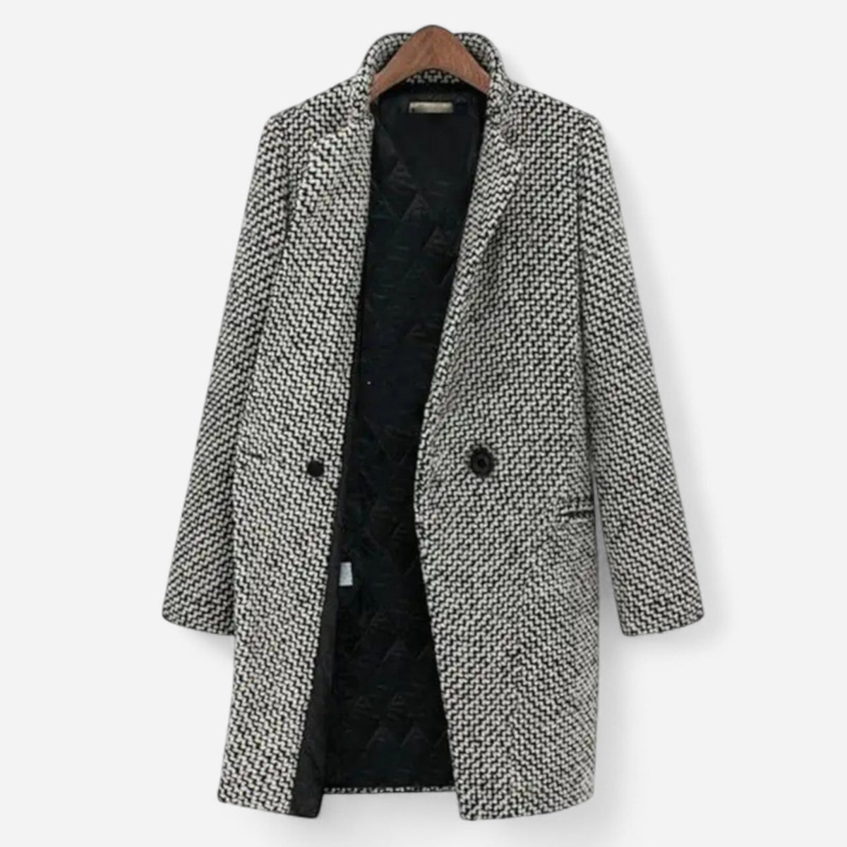 Manteau en laine chiné ajusté