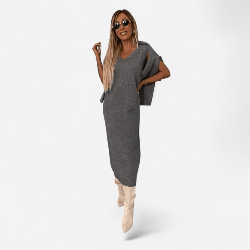 Ensemble tricot : chandail et jupe longue