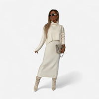 Ensemble tricot : chandail et jupe longue