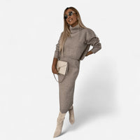Ensemble tricot : chandail et jupe longue