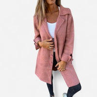 Manteau long à revers en coton