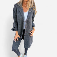 Manteau long à revers en coton