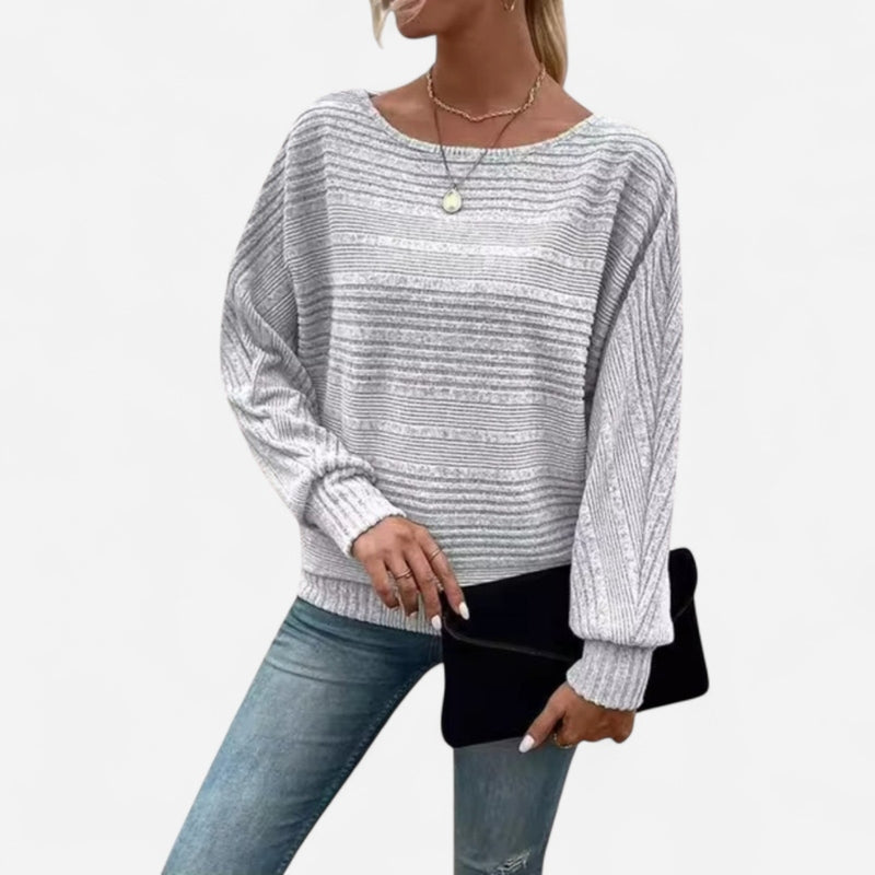Chandail en tricot texturé col rond