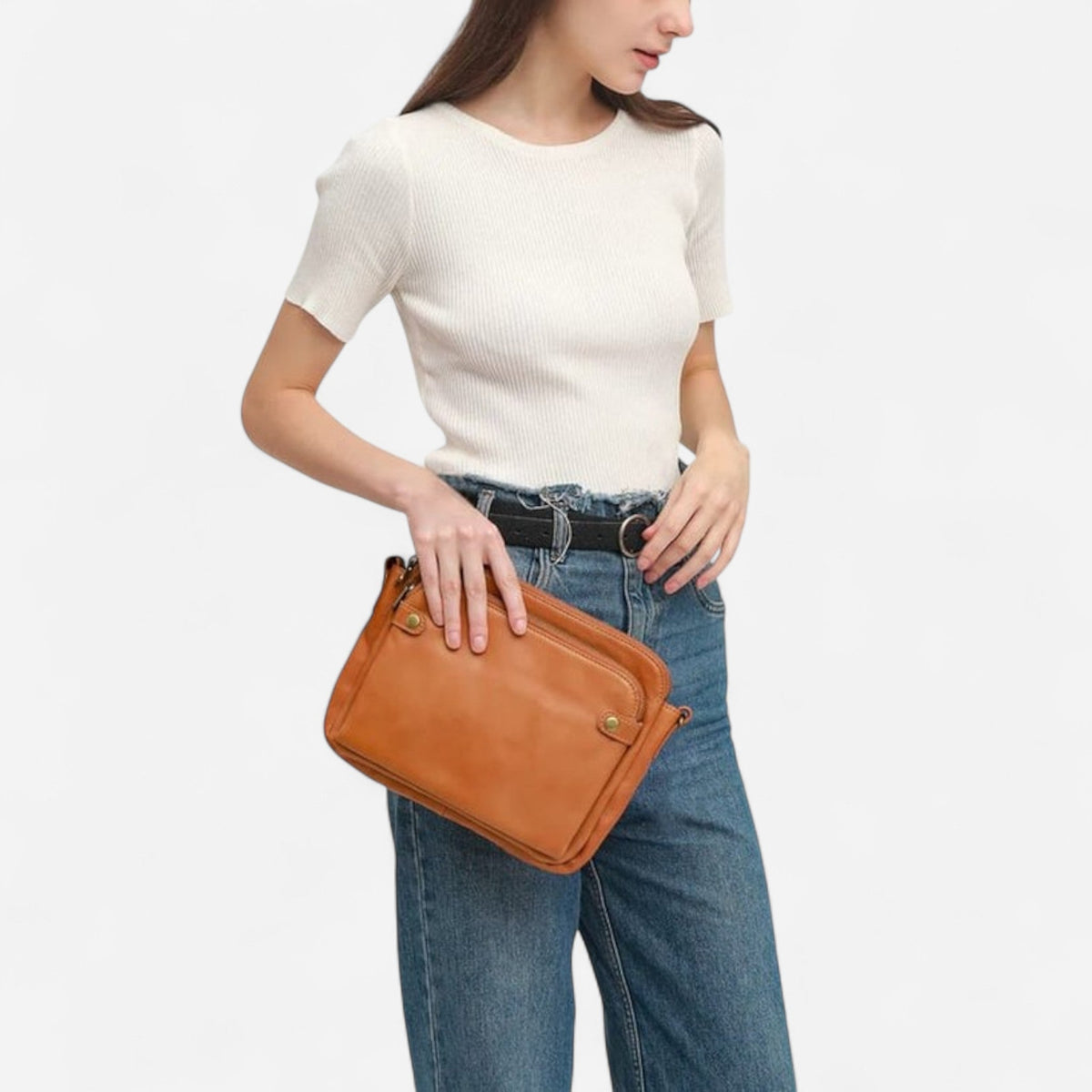 Sac à main en cuir à multiples poches