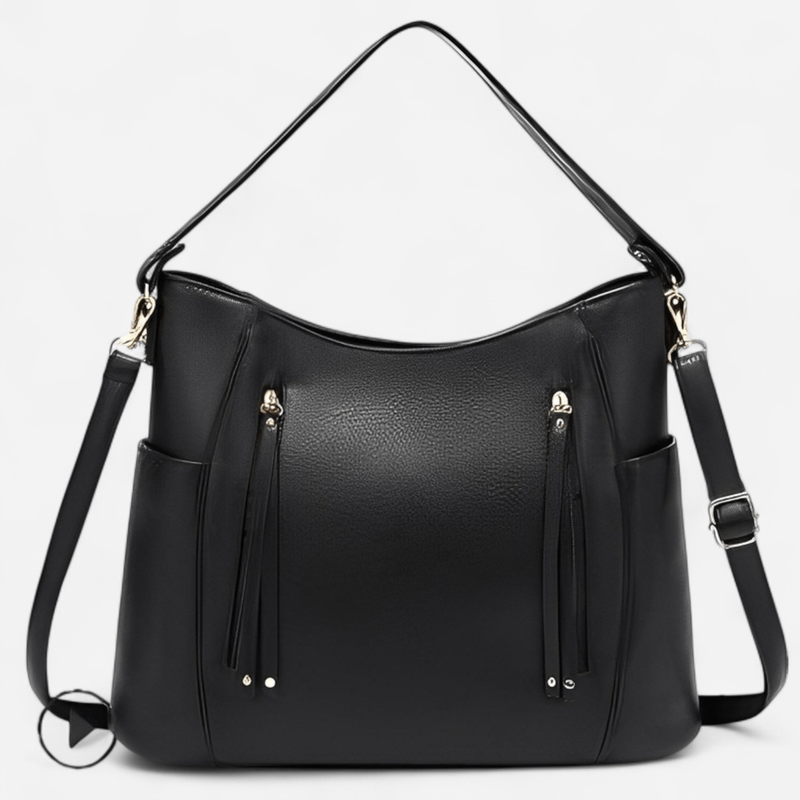 Sac hobo en cuir à zips
