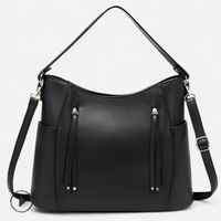 Sac hobo en cuir à zips
