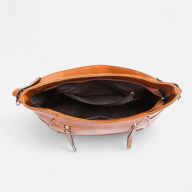 Sac hobo en cuir à zips