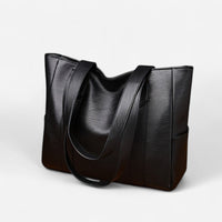 Sac fourre-tout en cuir à poches latérales