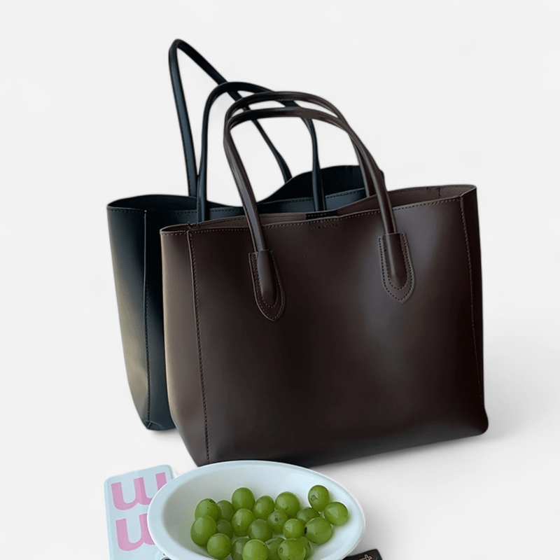 Sac fourre-tout en cuir porté épaule