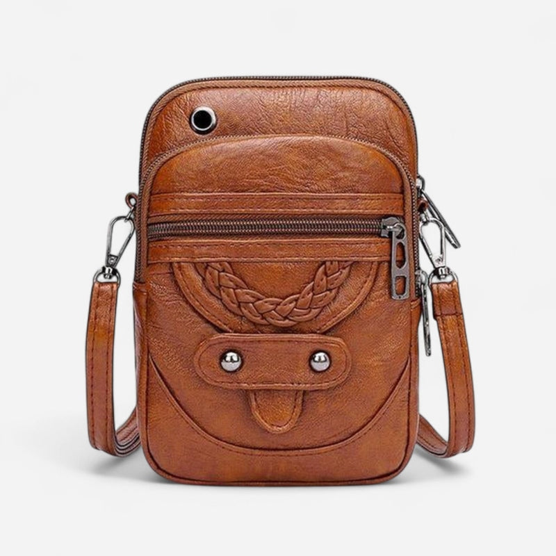 Sac à bandoulière vintage en cuir gaufré