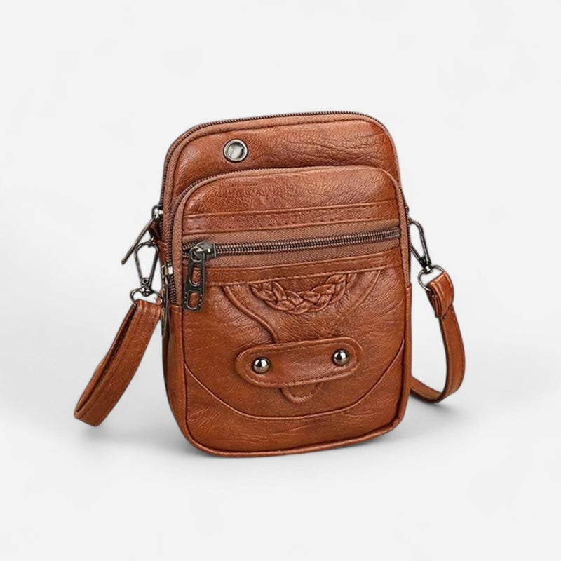 Sac à bandoulière vintage en cuir gaufré