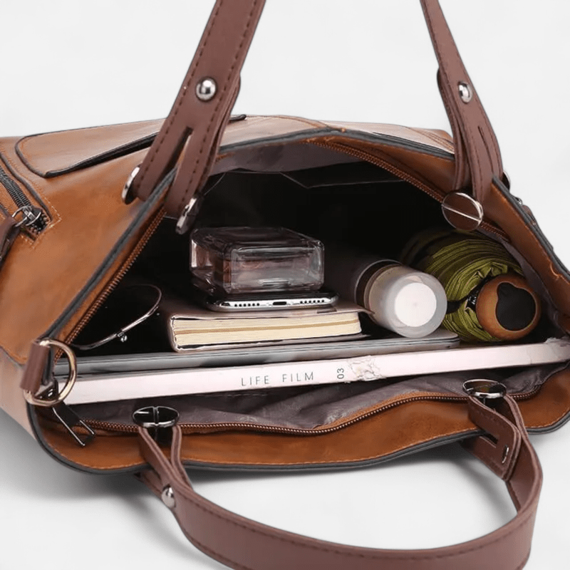 Sac fourre-tout en cuir à bandoulière