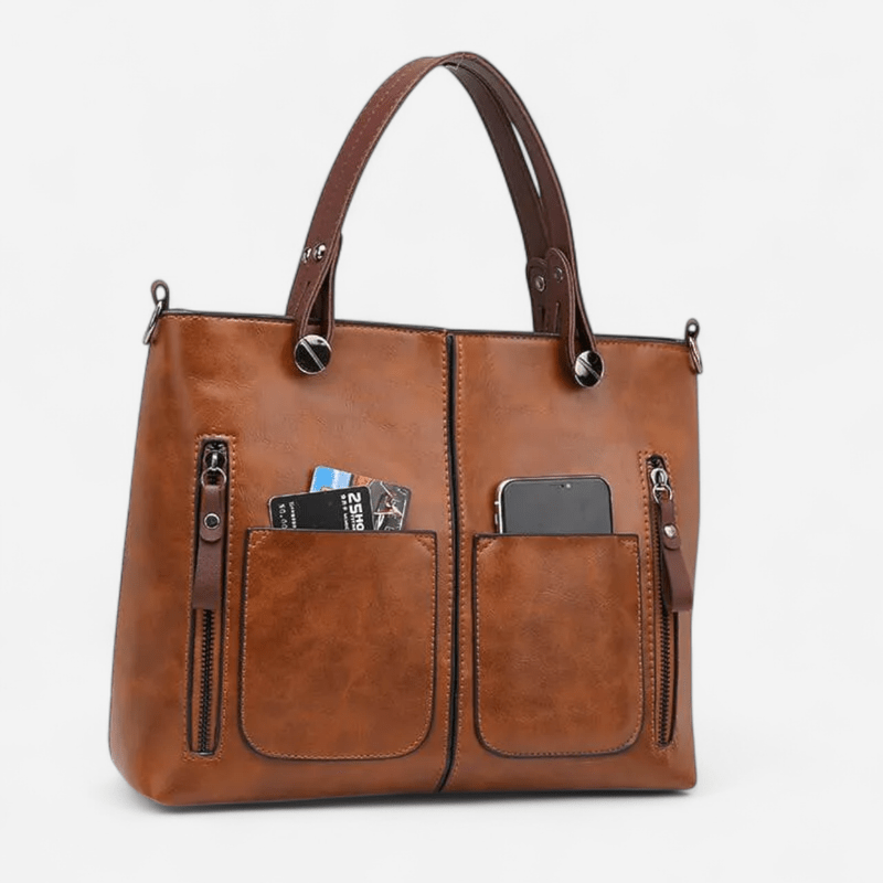 Sac fourre-tout en cuir à bandoulière
