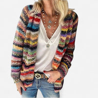 Cardigan rayé multicolore